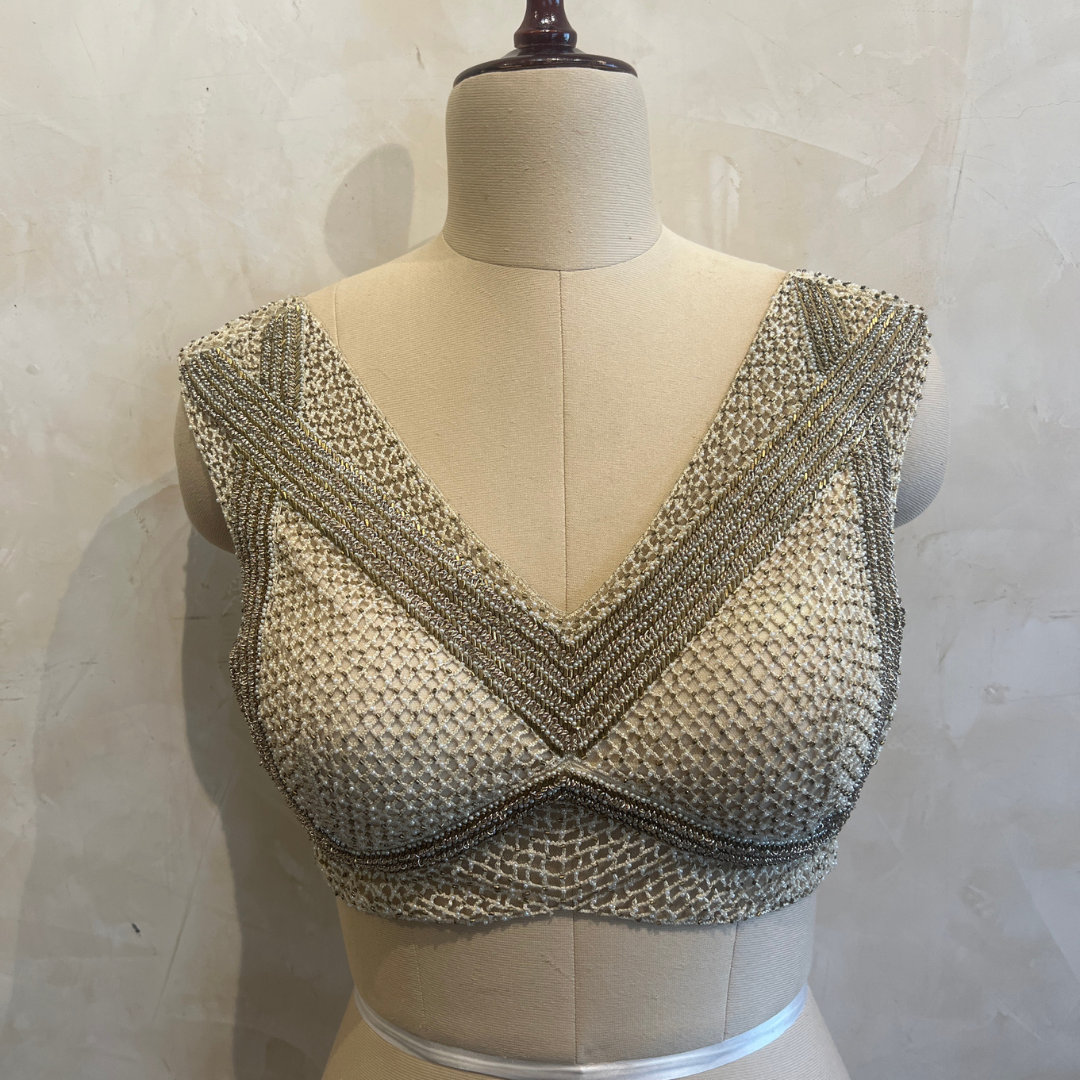 Hand Embroidered Golden Blouse