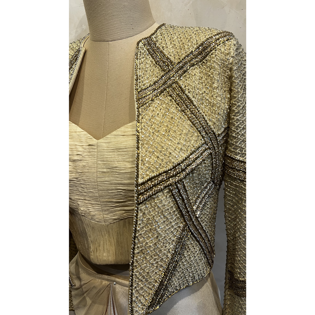 Hand embordered Golden Jacket Set