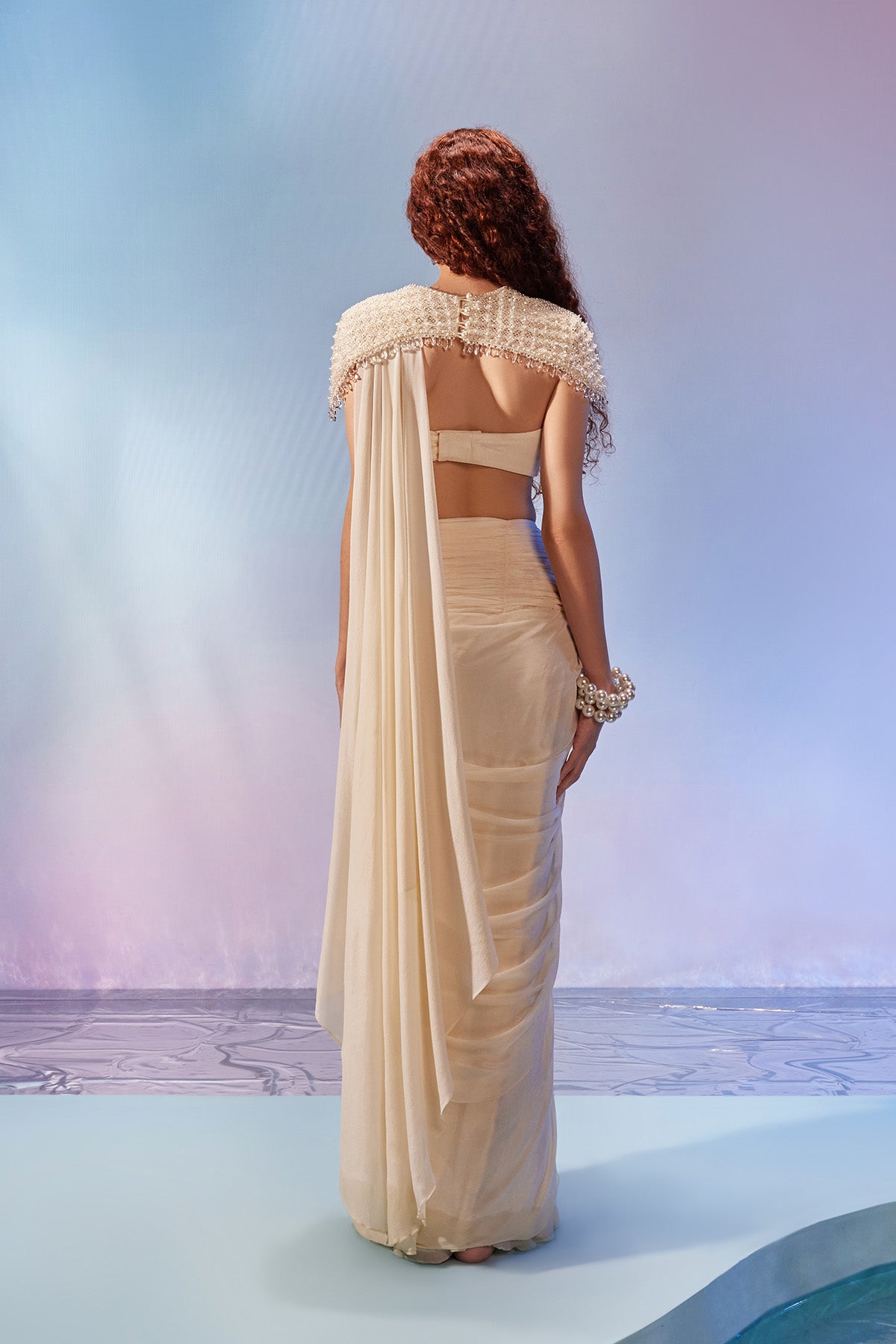 Predrape saree with blouse & bib