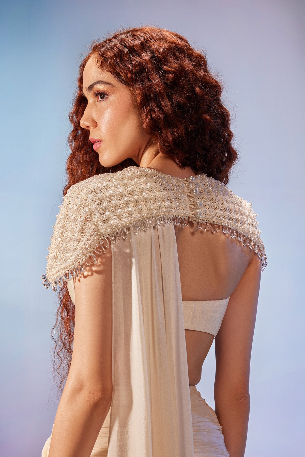Predrape saree with blouse & bib