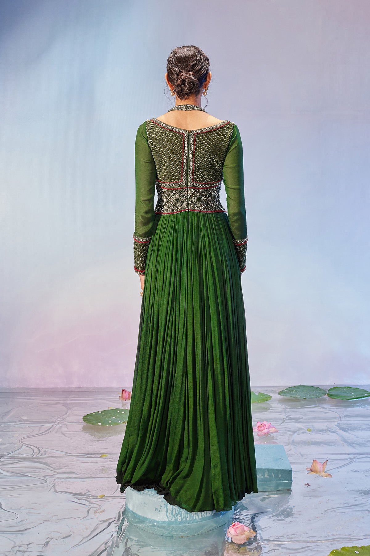 Anarkali gown with embroidery