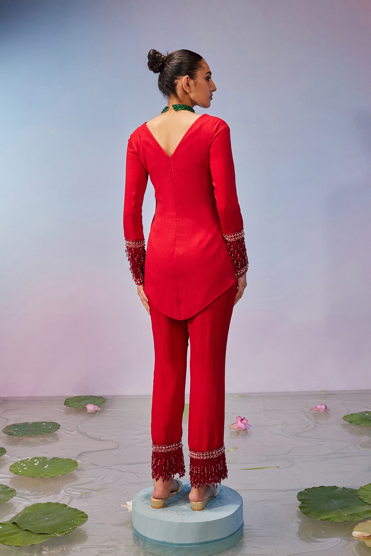 Kurta set with embellished pants