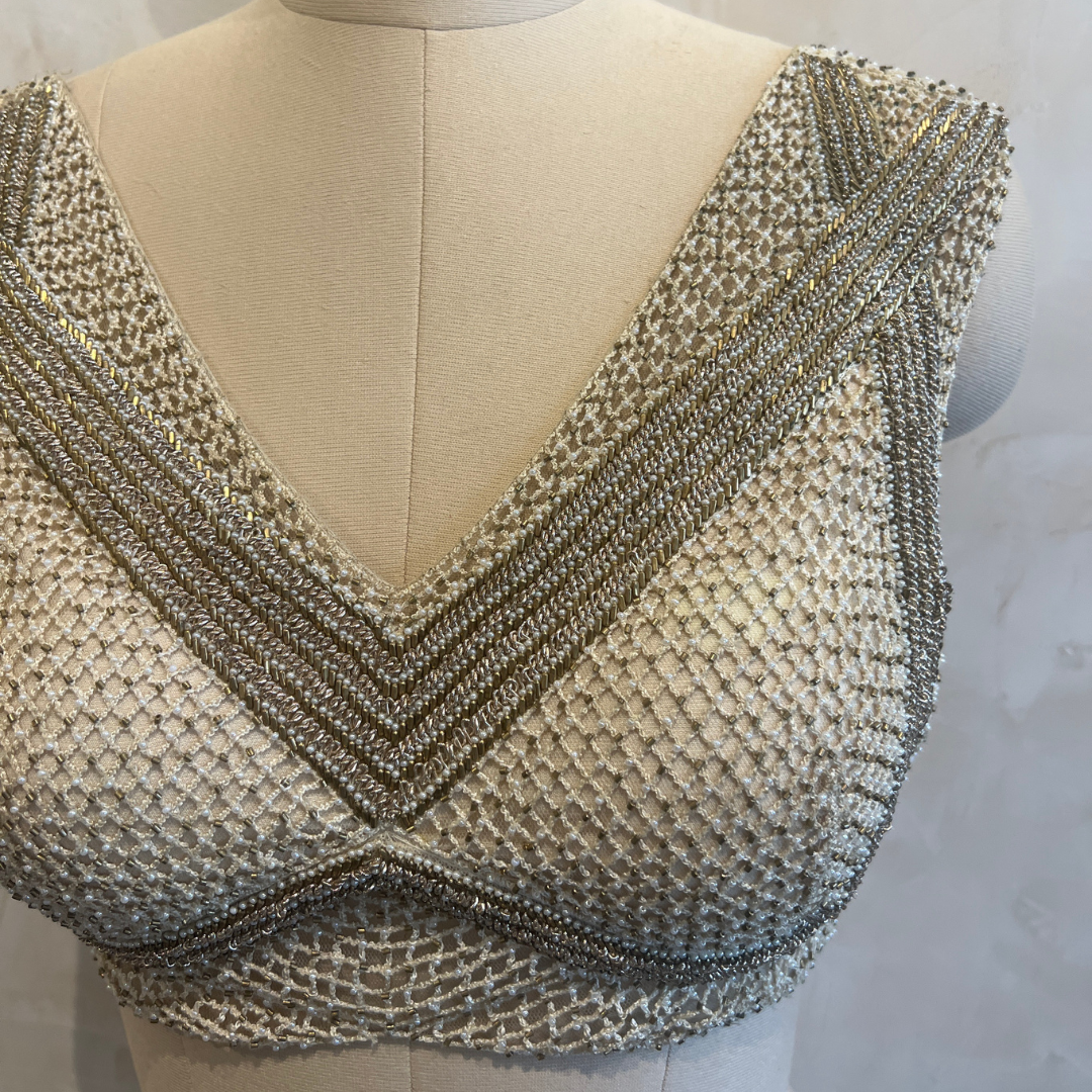 Hand Embroidered Golden Blouse