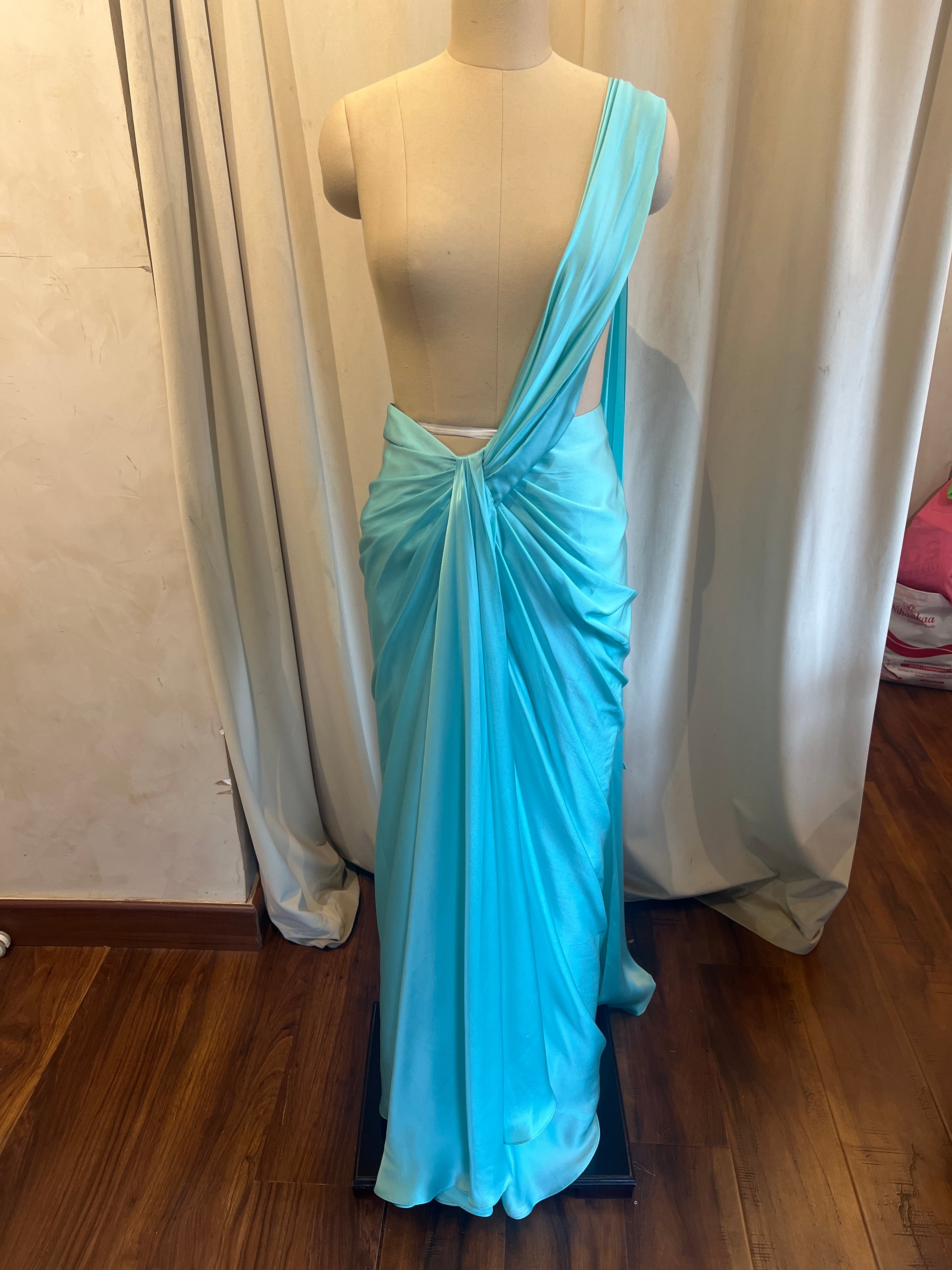 Firozi Blue Sari