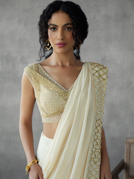 Hand Embroidered Golden Blouse